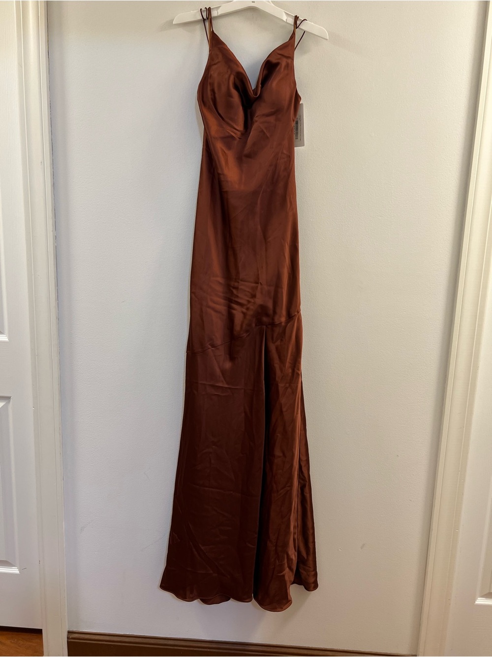 Revelry Satin Kimora in Terracota
Rust Dress - Picture 16 of 16